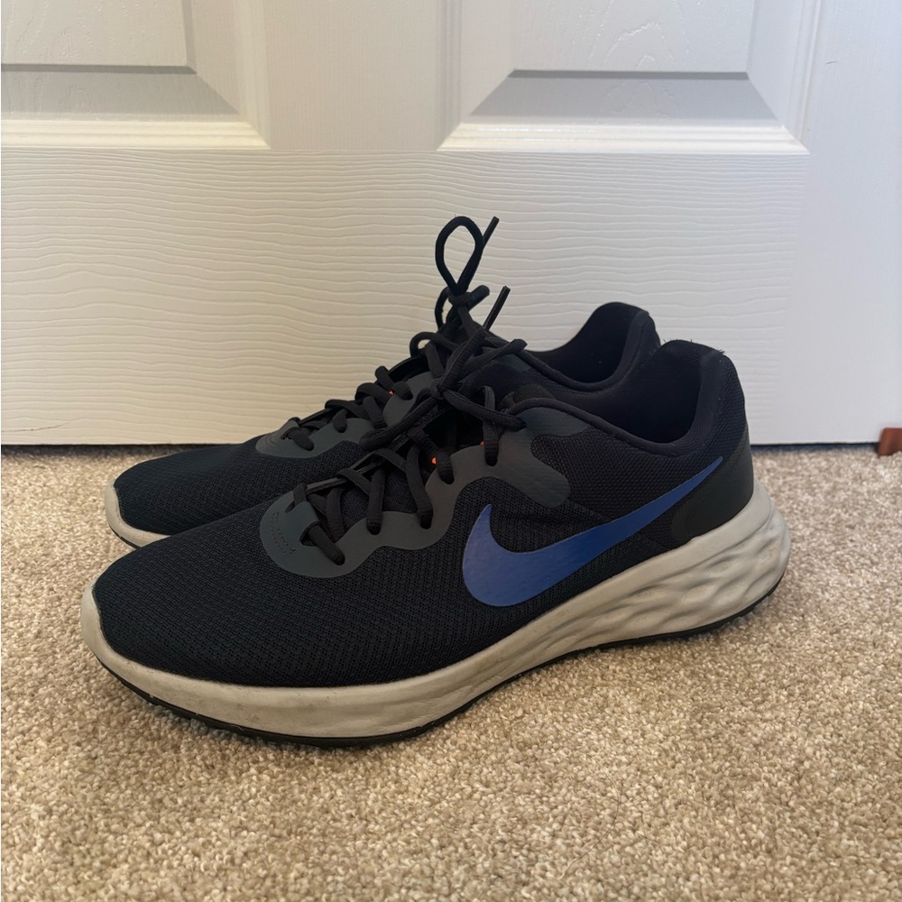 Nike Revolution 6 Next Nature Running Shoes Black Laser Blue Men’s Size 13